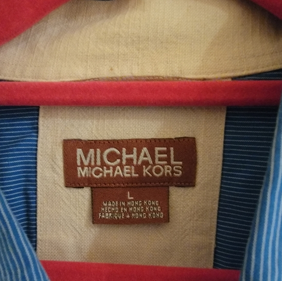 Michael kors men's longsleeve gently used L - Picture 2 of 3